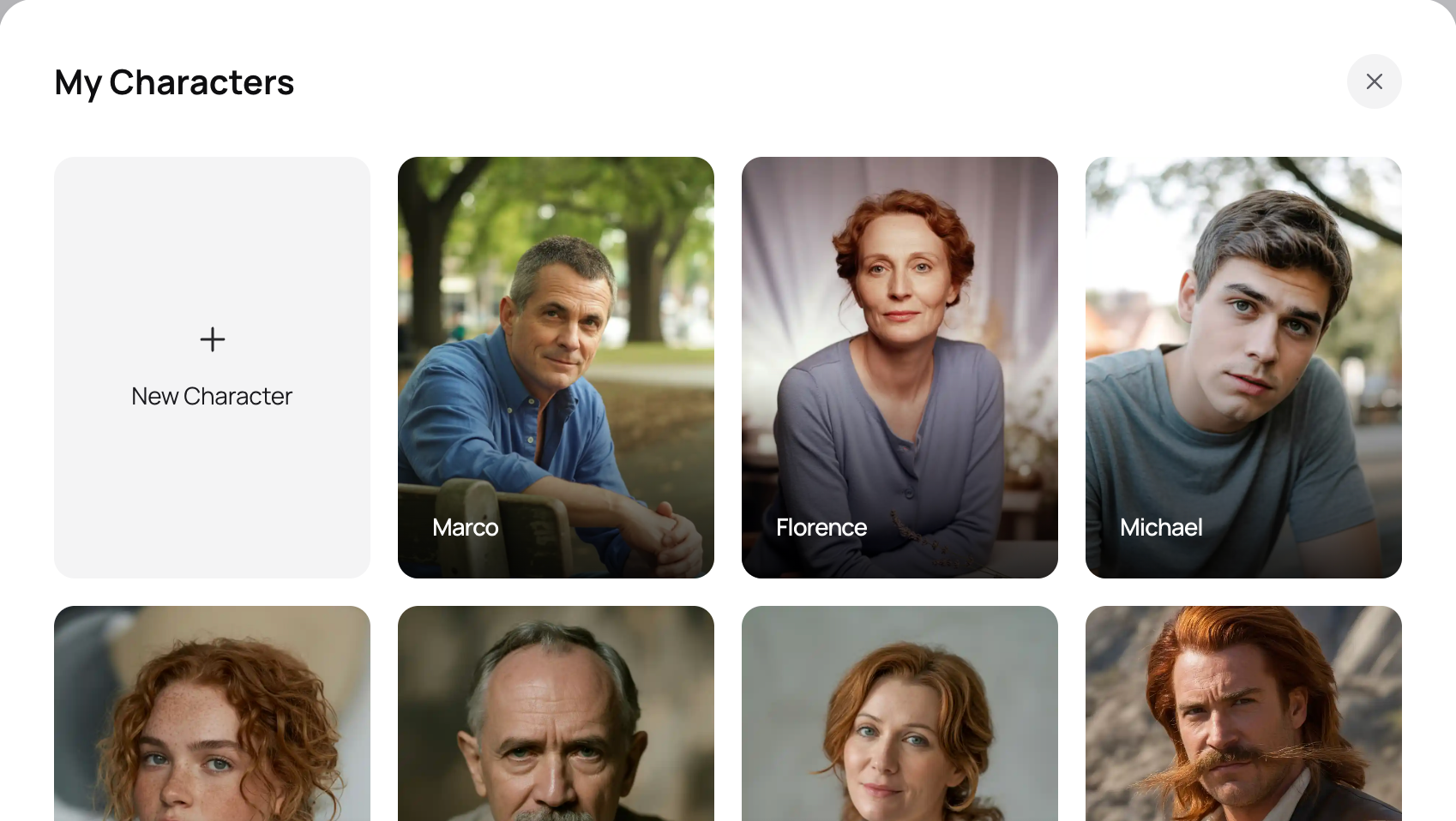 Popup showing your Character References.