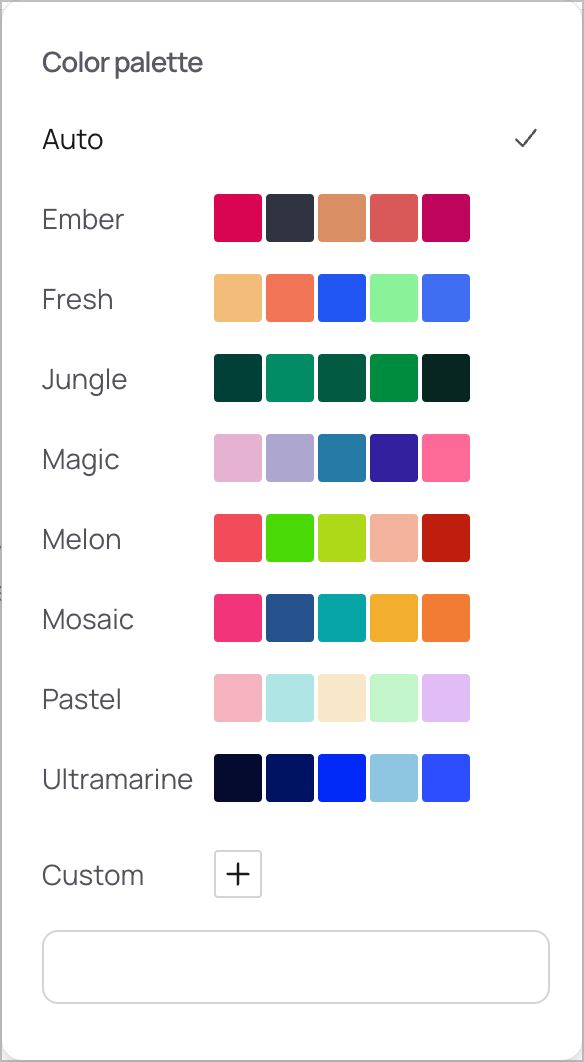 The Color palette menu.
