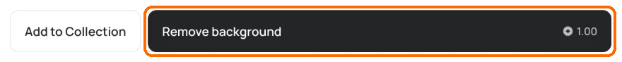 Remove background button, highlighted, showing a cost of 1.00 credit.