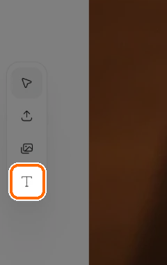 Studio left toolbar with the Text tool highlighted at the bottom