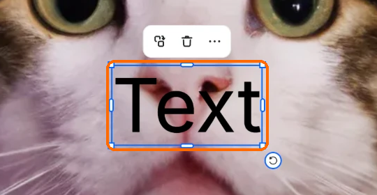 New text layer reading Text, highlighted on the canvas