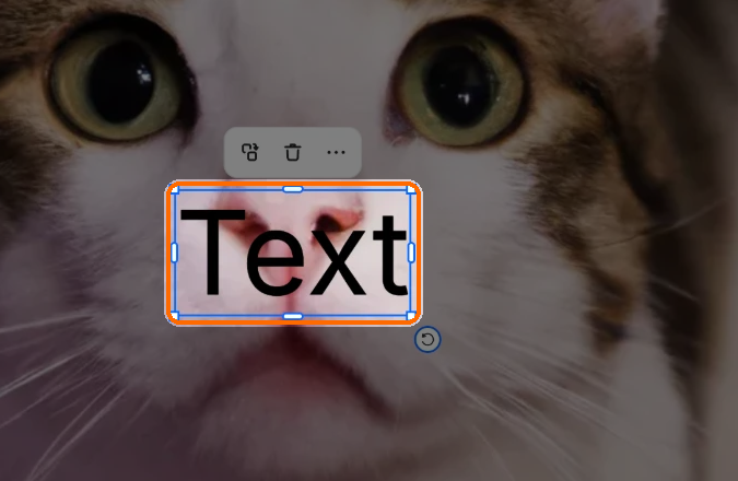 New text layer reading Text, highlighted on the canvas