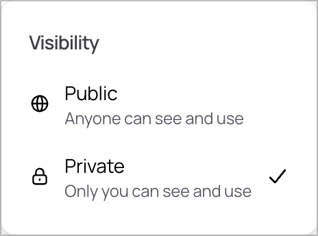 The Visibility menu.