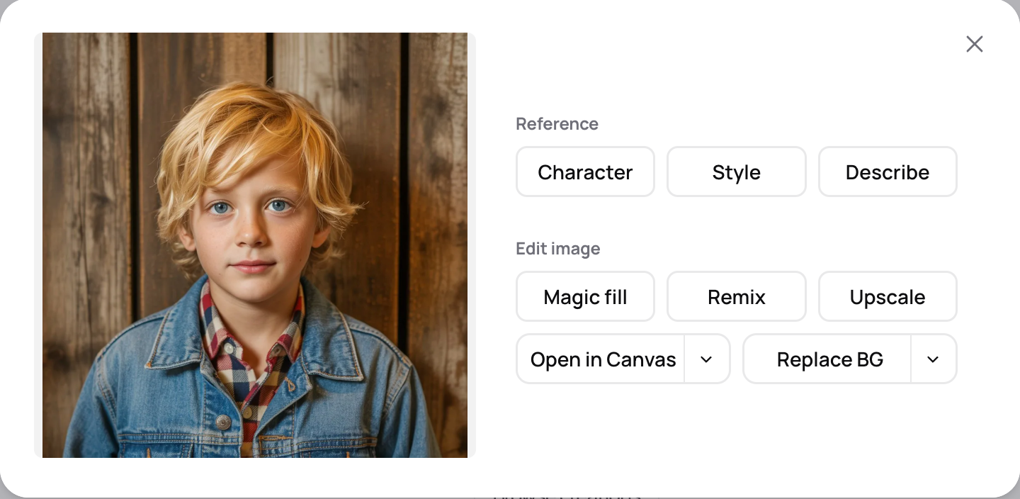 The available options when importing an image.