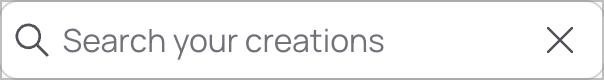 Search box on the Creations page.