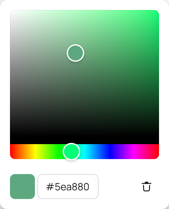 Defining custom colors using the color picker.